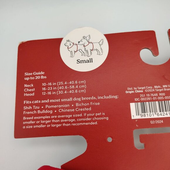 Pet Puffer Vest Size Small Cuddle Collab Red Cat Shih Tzu Bichon Frise Kitty - Picture 7 of 12